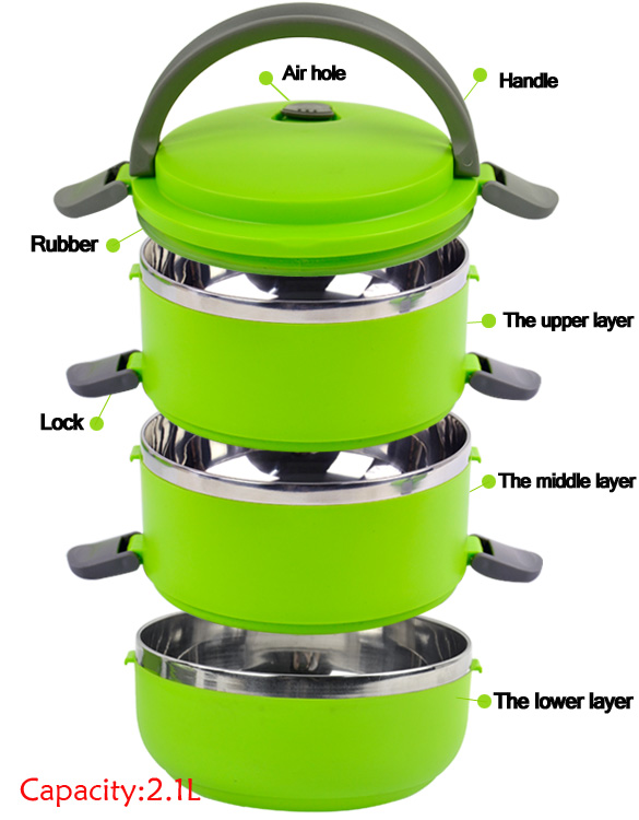 Multicolor Round 2874 MULTI LAYER STAINLESS STEEL HOT LUNCH BOX (1 LAYER),  1 SS containers